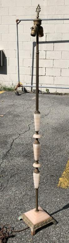 DECO PINK GLASS FLOOR LAMP. GOOD CONDITION. (1 of 1)