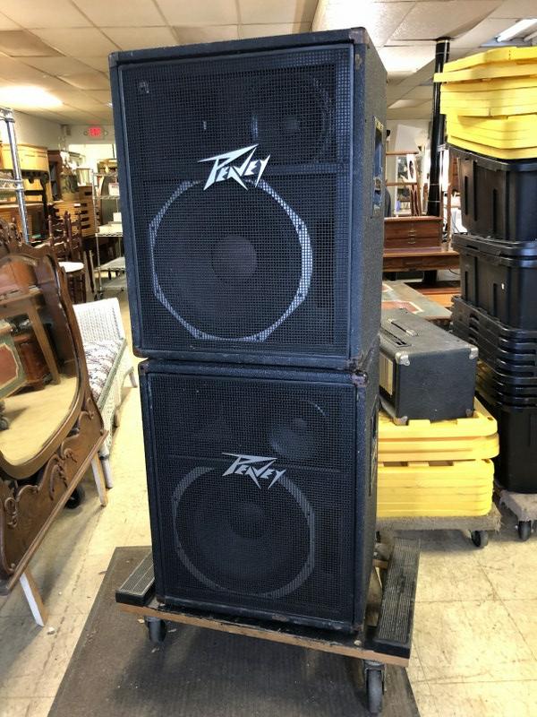(2) AS FOUND PEAVEY 358-S SOUND REINFORCEMENT SYSTEMS,: (2) AS FOUND PEAVEY 358-S SOUND REINFORCEMENT SYSTEMS, FROM LOCAL HOME OF WOMAN WHO PLAYED IN BANDS OVER THE YEARS. NO CORDS, SO CAN'T PLUG IN, IN STORAGE FOR A WHILE. BUYING AS ISâ€¦
