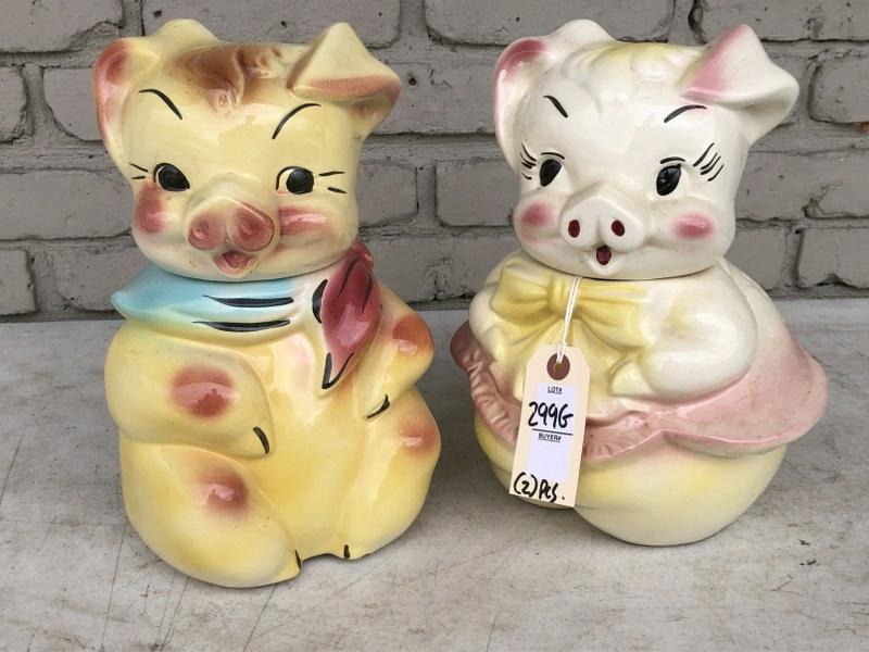 (2) VINTAGE PIG COOKIE JARS IN VERY NICE ESTATE (1 of 1)