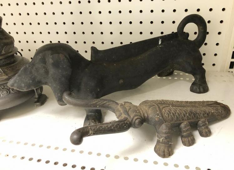 IRON DACHSHUND BOOT SCRAPE AND BEETLE BOOT JACK. FROM (1 of 1)