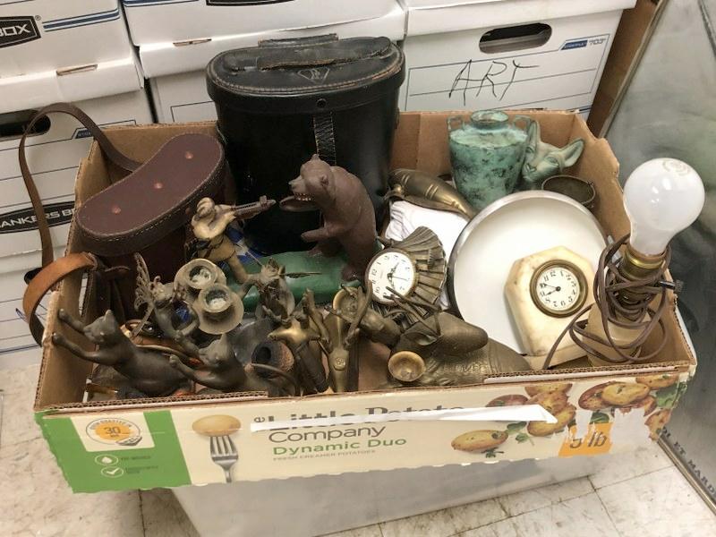 MISC. BOXLOT FROM WOODSTOCK ESTATE, BRASS FIGURAL (1 of 9)