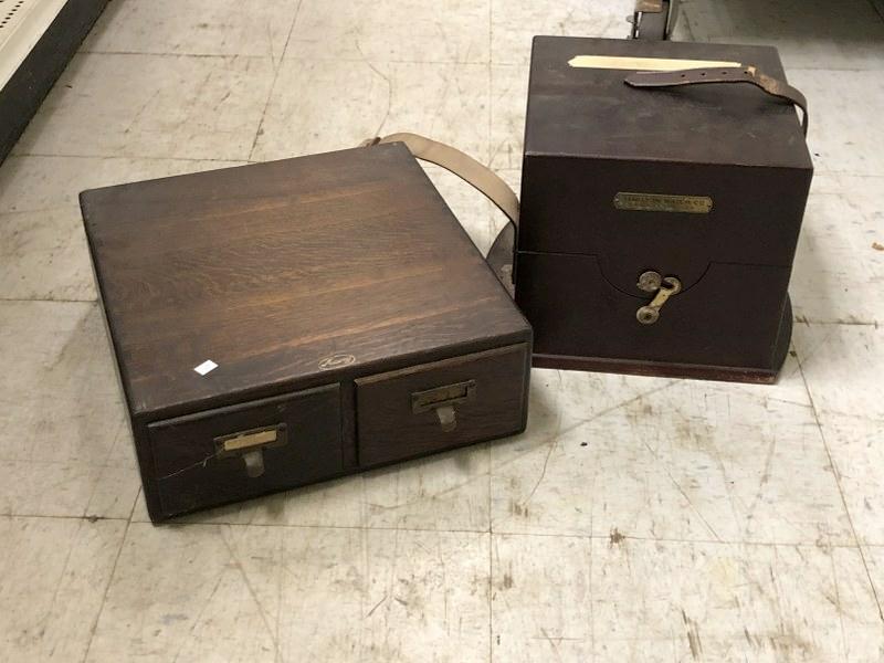 2 PC. ESTATE LOT- 2 DRAWER MACY INDEX CARD CABINET & (1 of 1)