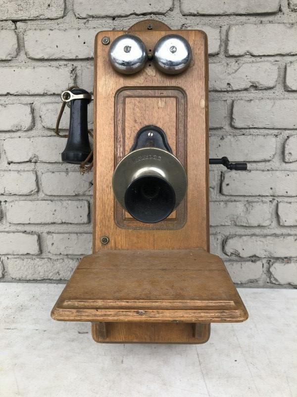 ANTIQUE KELLOGG WALL MOUNT TELEPHONE, COMPLETE, INSIDES (1 of 6)