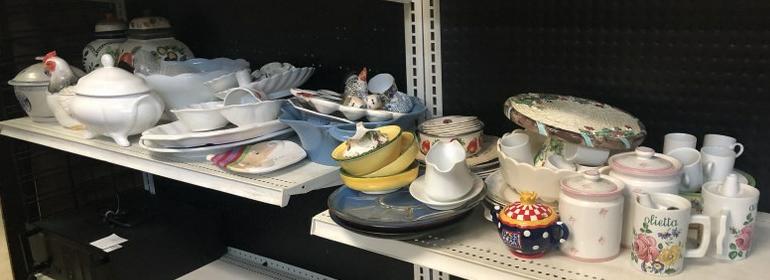 LARGE LOT MISC. PORCELAINS AND CERAMICS FROM LOCAL (1 of 6)