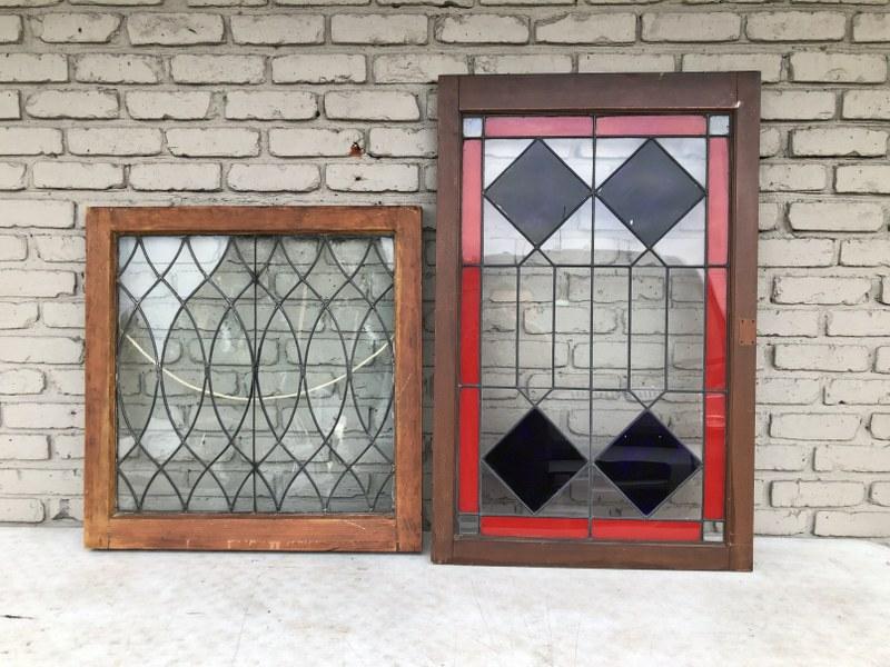 (2) LEADED GLASS WINDOWS FROM DUTCHESS COUNTY NY (1 of 1)