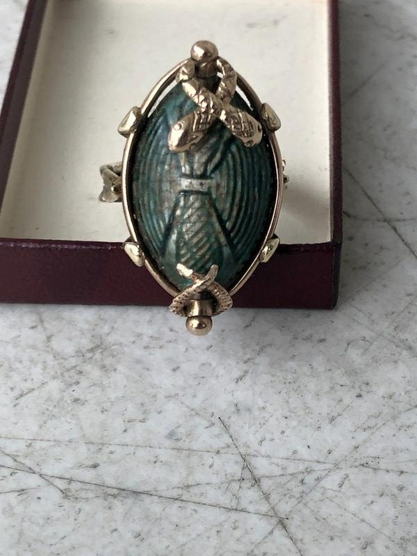 14K LADIES RING WITH (2) SNAKE HEADS AT TOP AND TAILS (1 of 6)