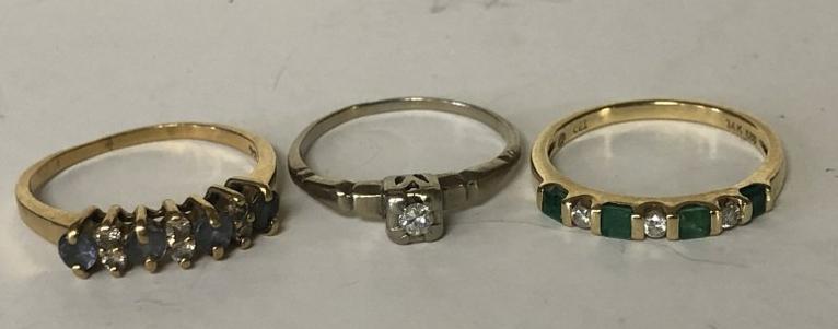 (3) ESTATE LADIES 14K RINGS, INCLUDES DIAMOND (1 of 4)