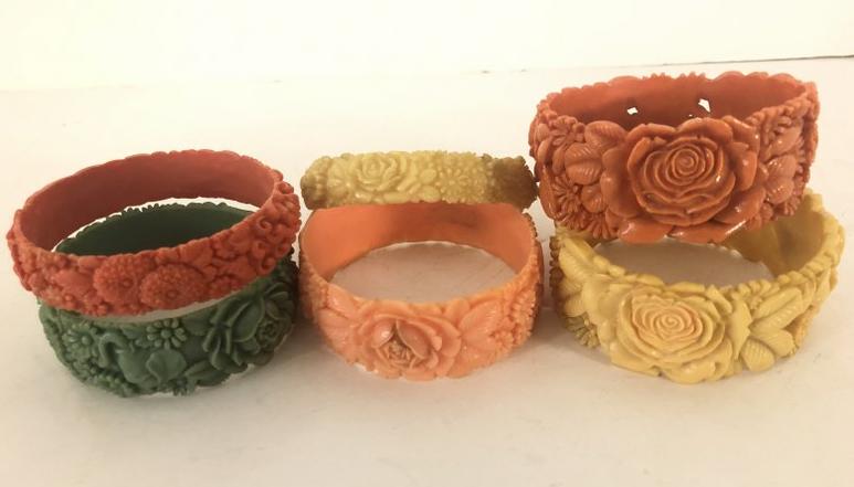 (6) CELLULOID BRACELETS FROM A ONE OWNER BROOKLYN, N.Y. (1 of 2)