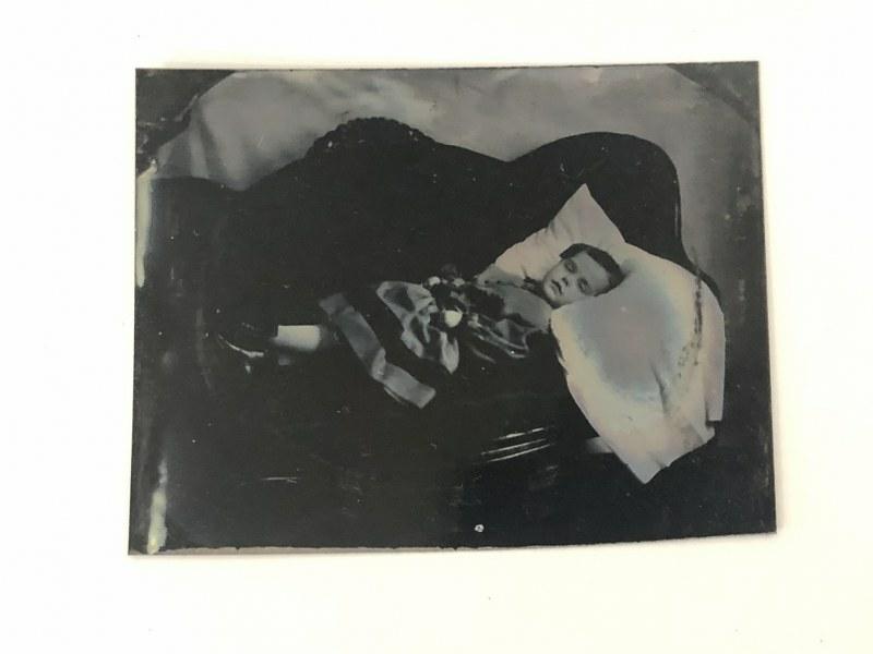 POSTMORTEM AMBROTYPE IMAGE OF YOUNG GIRL, IDENTIFIED IN (1 of 4)