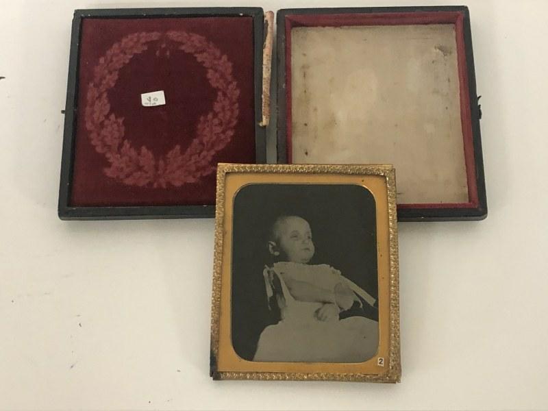 POSTMORTEM TINTYPE OF CHILD, FROM NYC ESTATE OF (1 of 3)