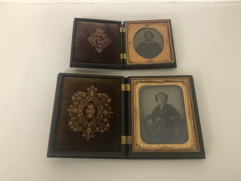 (2) AMBROTYPES IN GUTTA PERCHA CASES, FROM LOCAL (1 of 8)