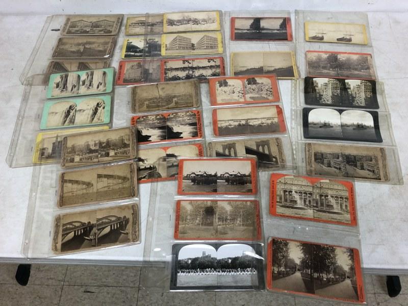 (33) NYC & N Y STATE STEREOVIEW CARDS, FROM LOCAL (1 of 9)
