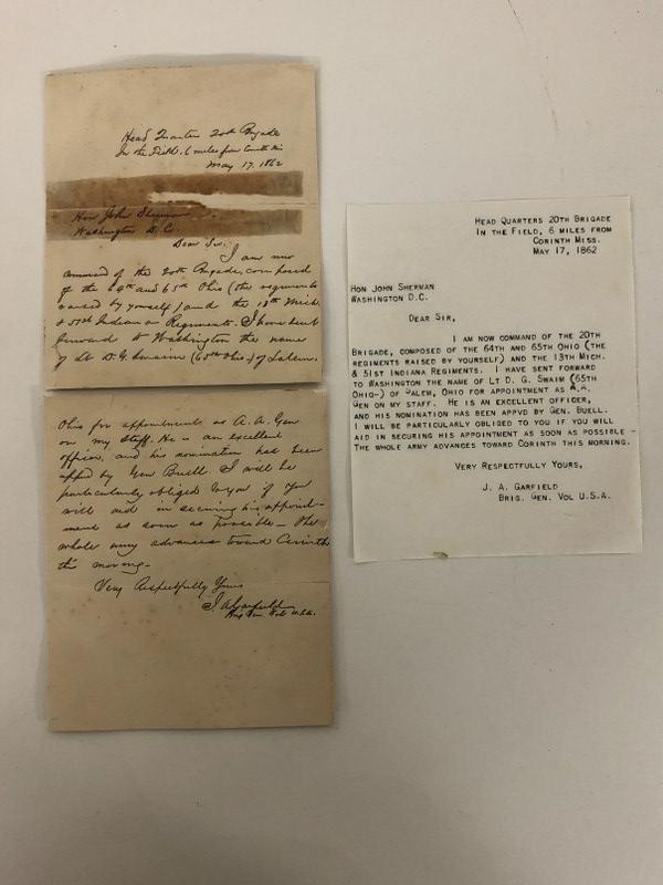 JAMES A GARFIELD ALS CIVIL WAR LETTER DATED MAY 17TH, (1 of 8)