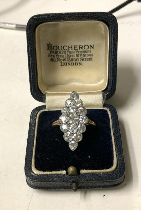 GEORGIAN REVIVAL EARLY VICTORIAN MARQUISE DIAMOND RING (1 of 3)