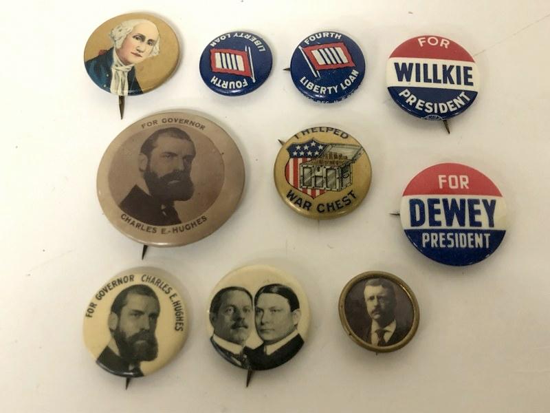 SMALL ESTATE LOT OF POLITICAL PINBACKS, ETC. FROM LOCAL (1 of 3)
