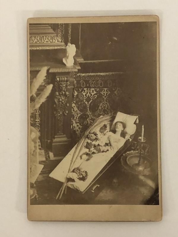 SARAH BERNHARDT POSTMORTEM CABINET CARD, FROM NYC (1 of 4)