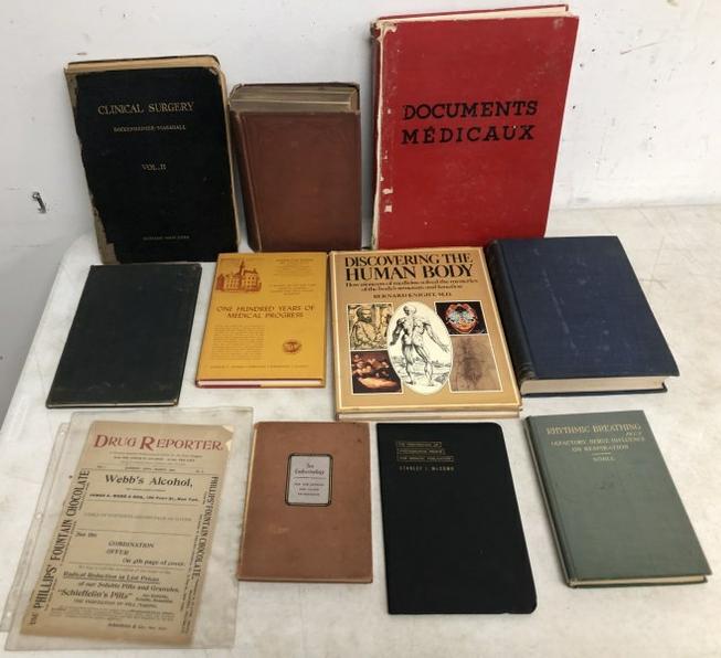LOT OF TEN VINTAGE AND ANTIQUARIAN MEDICAL BOOKS FROM (1 of 9)