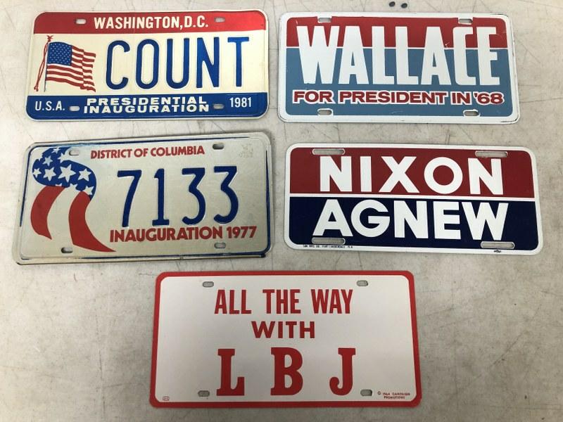 5 CAMPAIGN & INAUGURATION LICENSE PLATES & PLATE (1 of 1)