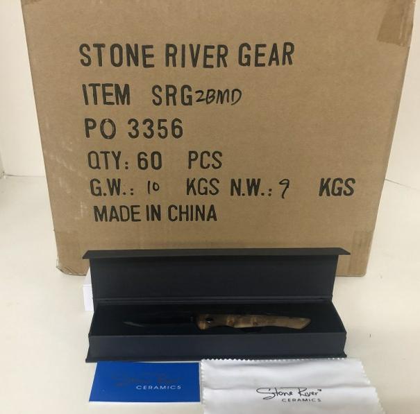 CERAMIC FOLDING KNIFE WITH TITANIUM COATED HANDLE: CERAMIC FOLDING KNIFE WITH TITANIUM COATED HANDLE SRG2BMD BOX OF 60