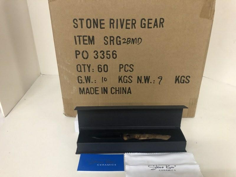 CERAMIC FOLDING KNIFE WITH TITANIUM COATED HANDLE: CERAMIC FOLDING KNIFE WITH TITANIUM COATED HANDLE SRG2BMD BOX OF 60