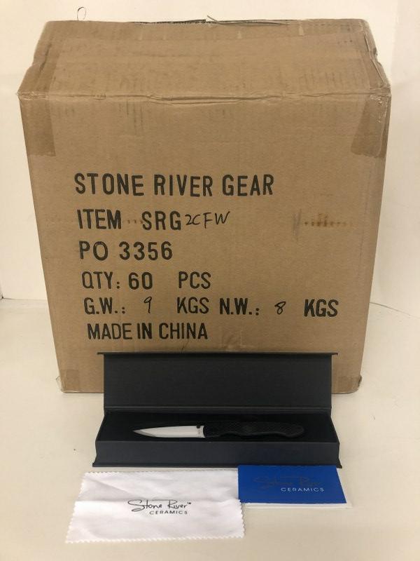 CERAMIC FOLDING KNIFE WITH TITANIUM COATED HANDLE: CERAMIC FOLDING KNIFE WITH TITANIUM COATED HANDLE SRG2CFW BOX OF 60