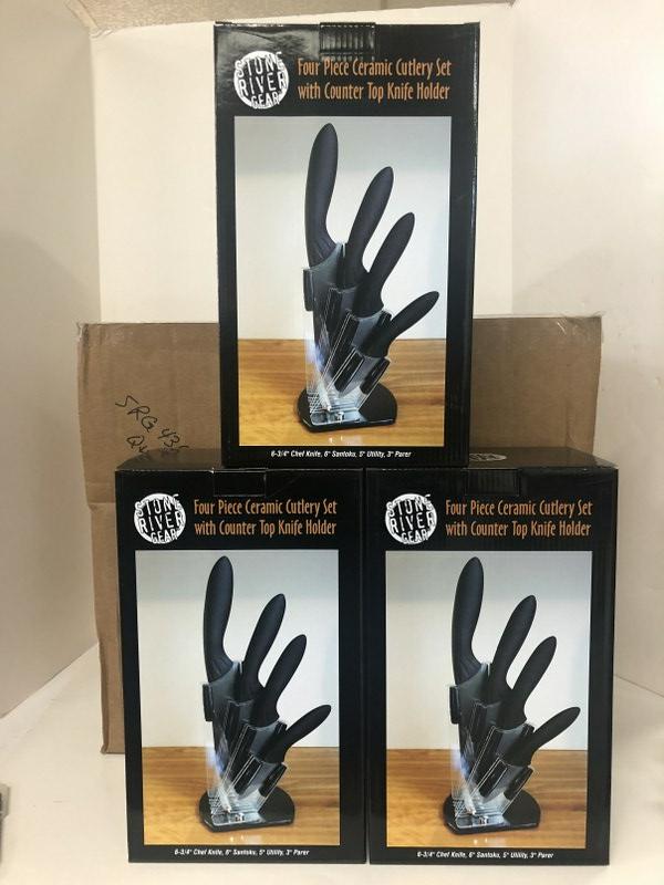 4 PIECE CERAMIC CUTLERY SET WITH COUNTER TOP KNIFE (1 of 1)