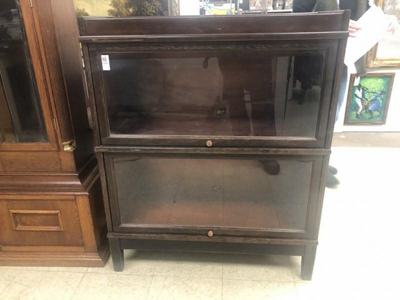 HALE 2 STACK BARISTER BOOKCASE, MAHOGANY FINISH, WITH (1 of 3)