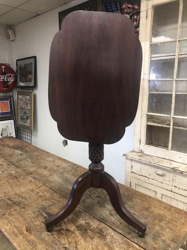 19TH C TILT TOP CANDLESTAND, FROM HUDSON VALLEY ESTATE, (1 of 5)
