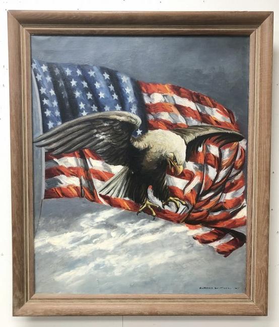 CLARENCE SWITZWER ORIGINAL O/C ILLUSTRATION OF AMERICAN (1 of 5)