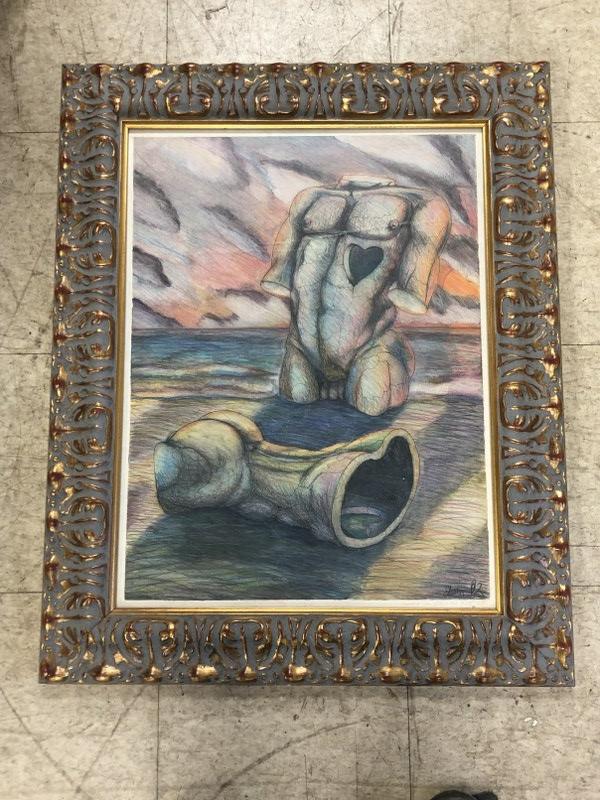 EDWIN BIEBUYCK (1955-1991) COLORED PENCIL, INK & (1 of 3)