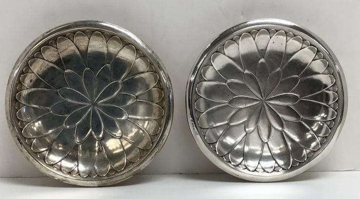 (2) HEAVY ENGLISH STERLING DECORATIVE PATTERN SHALLOW (1 of 8)