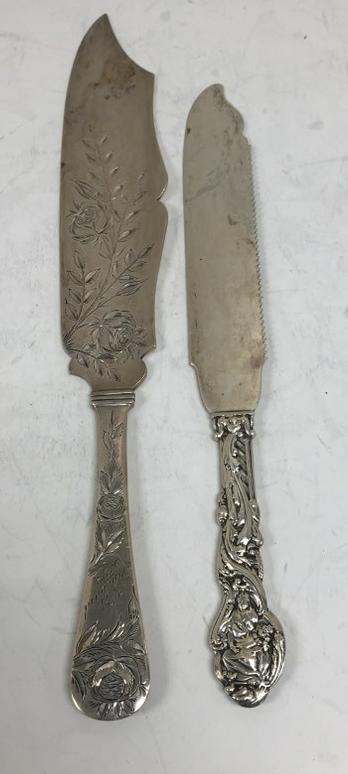 (2) PCS. VICTORIAN STERLING SILVER SERVING KNIVES, (1 of 7)