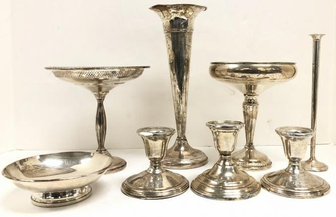 ESTATE LOT STERLING SILVER (8) PCS. ALL WEIGHTED (1 of 2)