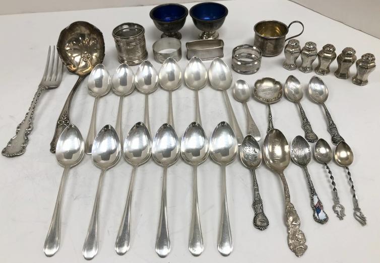 ESTATE STERLING LOT INCL. (12) MATCHING TEASPOONS, (9) (1 of 8)
