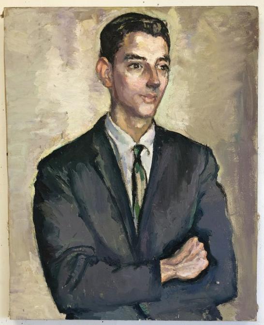 CIRCA 1950'S O/C PORTRAIT OF A YOUNG MAN, FROM HUDSON (1 of 1)