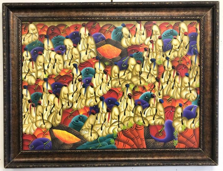 HATIAN O/C LAID ON BOARD, SIGNED ILLEGIBLY, DATED 2003. (1 of 4)