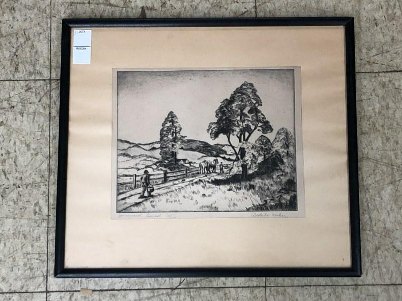 ADOLPHE WULSER (1900-1984) ETCHING TITLED (HOMEWARD (1 of 1)