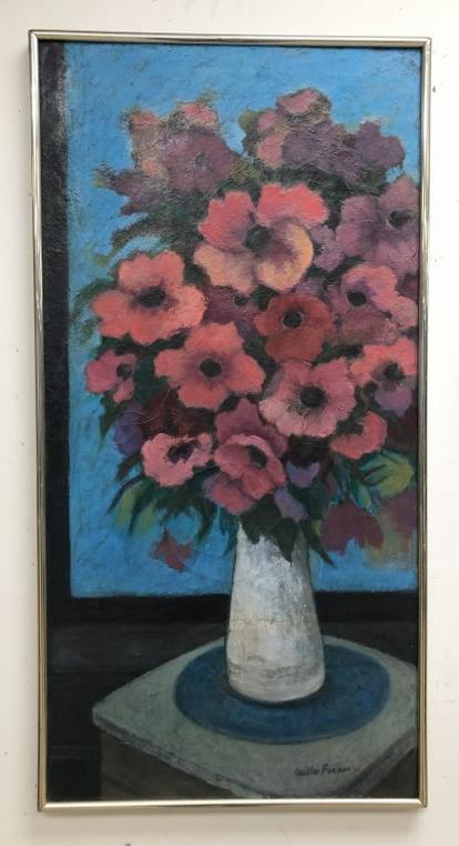 CECILE FORMAN (1905-1995) O/C FLORAL STILL LIFE, (1 of 4)