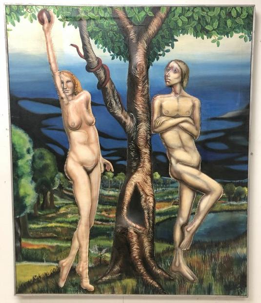 EDWIN BIEBUYCK (1955-1991) 3 DIMENSIONAL O/C ADAM & (1 of 4)