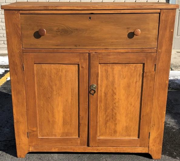HUDSON VALLEY PINE JELLY CUPBOARD, ONE LARGE DRAWER (1 of 3)