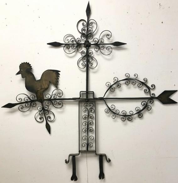 FOLK ART WHIMSICAL OLD WEATHERVANE WITH SHEET METAL (1 of 8)