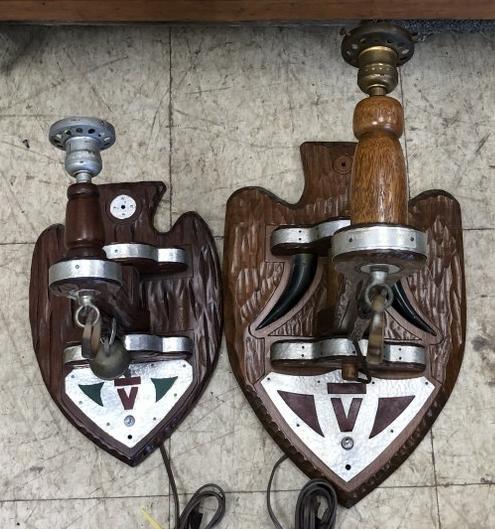 (2) HANDMADE WALL LAMPS WITH MOVEABLE ARMS FROM THE (1 of 7)