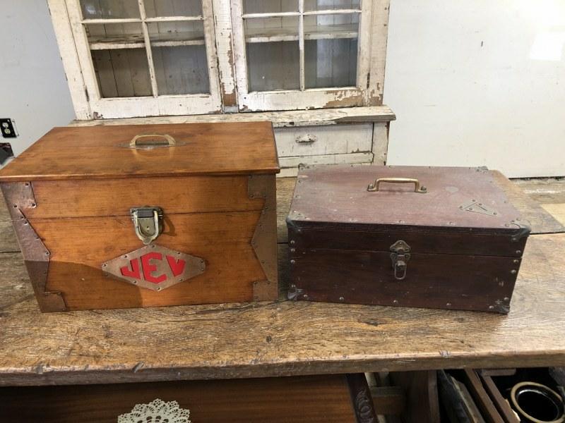 (2) OLD HANDMADE TOOL BOXES FROM THE BAR V RANCH IN (1 of 15)