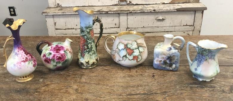 (6) EARLY DECORATIVE PORCELAIN VASES, FROM ESTATE (1 of 7)