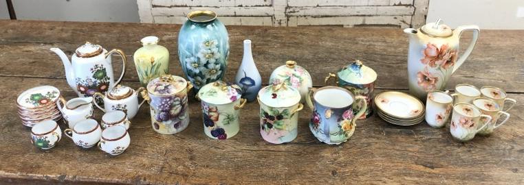 ESTATE LOT OLD MISC. PORCELAINS, INCLUDING 2 TEASETS, (1 of 11)