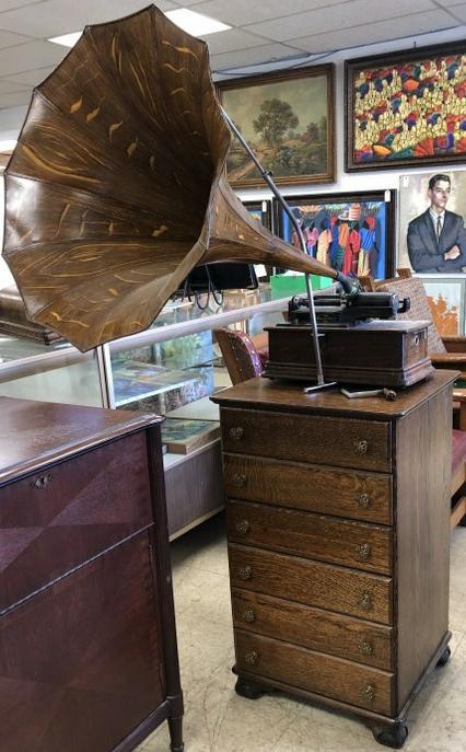 EDISON HOME CYCLINDER PHONOGRAPH WITH ORIGINAL WOOD (1 of 14)