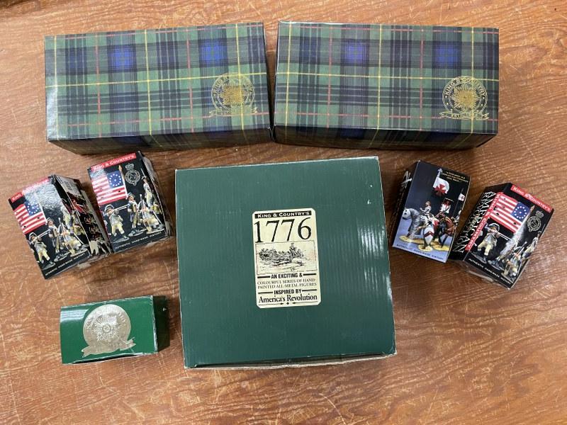 LOT OF KING & COUNTRY SOLDIER MINIATURES CRUSADER &: LOT OF KING & COUNTRY SOLDIER MINIATURES CRUSADER & MORE. INCLUDES AR25 (1776 REVOLUTIONARY WAR AMERICAN CANNON SET), AR40 (NEW YORK REVOLUTIONARY WAR SOLDIER STANDING READY), AR36 (REVOLUTIONARY WAR