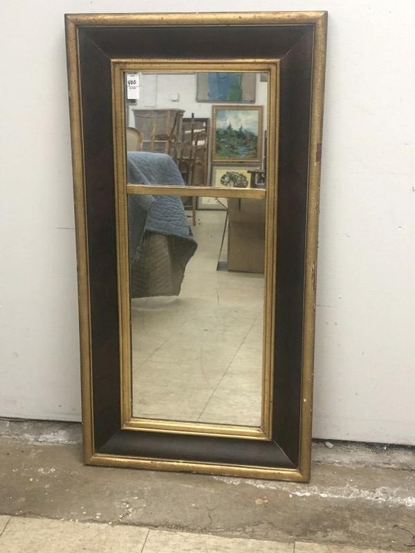 19TH C OGEE MIRROR WITH GOLD TRIM (SOME GESSO FLAKING (1 of 3)