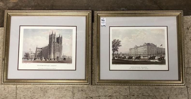 (2 DECORATIVE ENGLISH PRINTS IN MATCHING FRAMES OF (1 of 4)