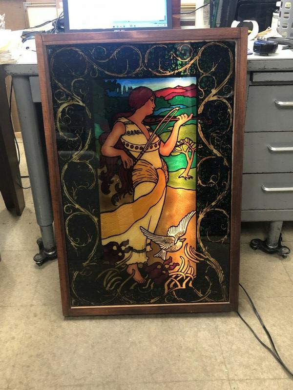 Light up contemporary shadowbox with reverse painted (1 of 2)